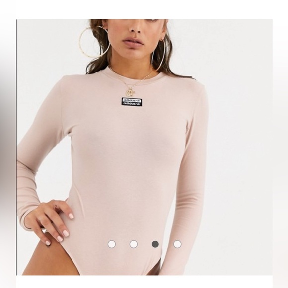 Adidas Women's Beige Long Sleeve Bodysuit NWOT - Picture 1 of 9
